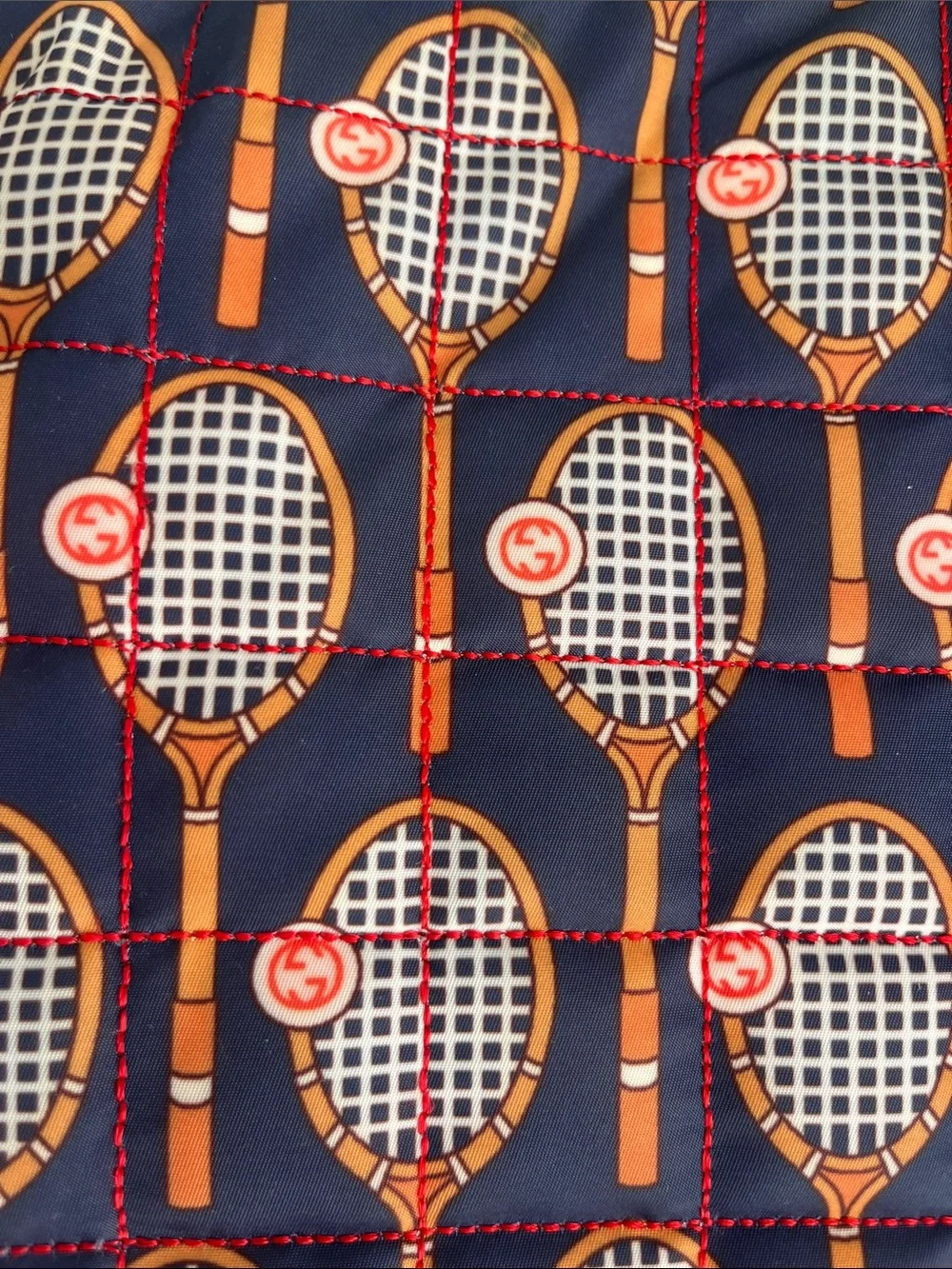 Gucci Navy and Orange Tennis Racket Laptop Sleeve